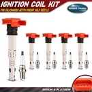 5X Red Ignition Coil & Iridium Spark Plug Kit For Volkswagen Vw Jetta Passat. Fixed Price $83.39.