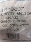 Solenoid 18-5807 Fits Johnson Evinrude 378444 Prestolite SAW4206 Outboard Parts. Fixed Price $36.99.