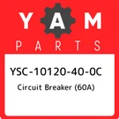 YSC-10120-40-0C Yamaha Circuit Breaker (60A) YSC10120400C, New Genuine Oem Part. Fixed Price $276.92.