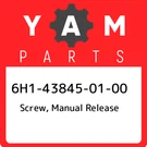 6H1-43845-01-00 Yamaha Screw, Manual Release 6H1438450100, New Genuine Oem Part. Fixed Price $42.32.