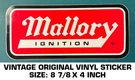 Mallory Ignition Vintage Original Vinyl Decal Sticker - Engine Drag Racing. Fixed Price $7.95.
